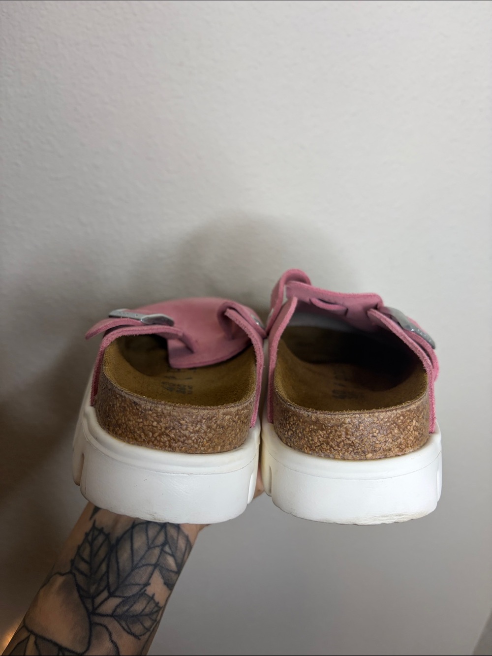 Birkenstock Papillio | Boston Chunky Suede Clogs in Candy Pink Size 9 - Picture 5 of 7